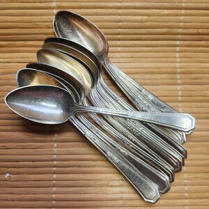 Rogers Teaspoons Lot of 12 Silver Plate 5 1/2-inch Length Vintage MCM